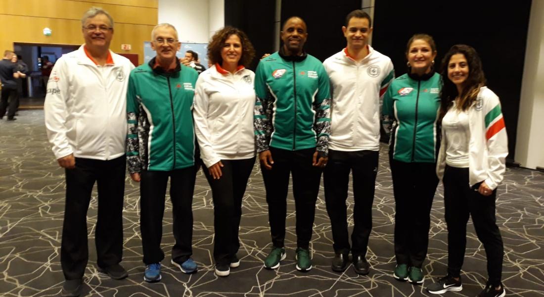 Team Nigeria with Team Mexico, Stavanger World Mixed Doubles Curling Championship