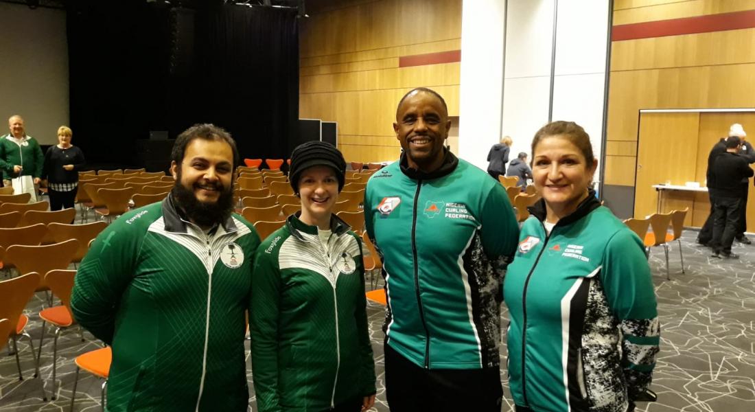 Team Nigeria with Team Saudi Arabia, Stavanger World Mixed Doubles Curling Championship