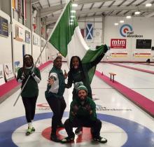 Nigeria mixed team at Aberdeen, Scotland for World Mixed Curling Championship 2022